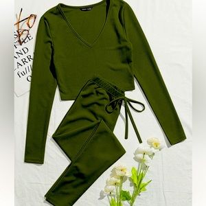 SHEIN 2 piece set Army Green